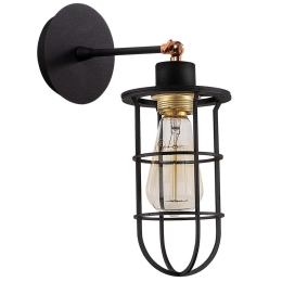 Φωτιστικό Τοίχου - Απλίκα Kimil 525NOR3175 Φ12x30cm 1xE27 40W Black-Gold Opviq