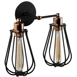 Φωτιστικό Τοίχου - Απλίκα Fetiye 525NOR3178 Φ15x32cm 2xE27 40W Black-Bronze Opviq