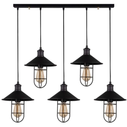 Φωτιστικό Οροφής - Ράγα Ayazma 527ABY1660 94x24x124cm 5xE27 40W Black Opviq
