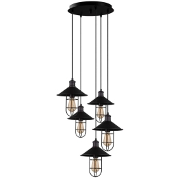 Φωτιστικό Οροφής Ayazma 527ABY1661 Φ58x124cm 5xE27 40W Black Opviq