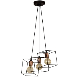 Φωτιστικό Οροφής Fellini 527ABY1687 40x15x110cm 3xE27 40W Black-Copper Opviq