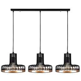 Φωτιστικό Οροφής - Ράγα Fellini 527ABY1772 100x20x112cm 3xE27 40W Black-Copper Opviq