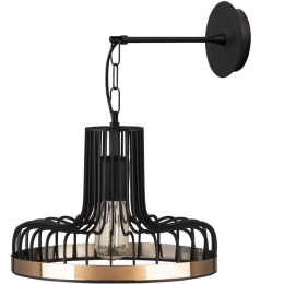 Φωτιστικό Τοίχου - Απλίκα Fellini 527ABY3165 20x25x32cm 1xE27 40W Black-Copper Opviq