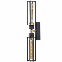 Φωτιστικό Τοίχου - Απλίκα Fellini 527ABY3175 8x15x50cm 2xE27 40W Black-Gold Opviq