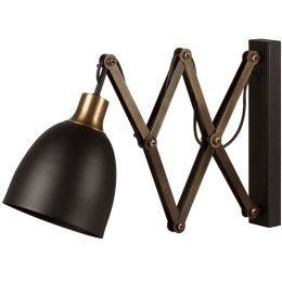 Φωτιστικό Τοίχου - Απλίκα Sivani 527ABY3188 15x35/62x30cm 1xE27 40W Black-Gold Opviq