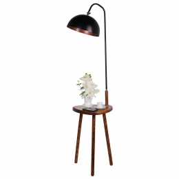 Φωτιστικό Δαπέδου - Τραπεζάκι Demet 534LUN2118 40x160cm E27 40W Walnut-Black Opviq