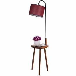 Φωτιστικό Δαπέδου - Τραπεζάκι Demet 534LUN2123 40x160cm E27 40W Walnut-Bordo Opviq