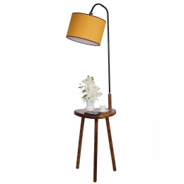 Φωτιστικό Δαπέδου - Τραπεζάκι Demet 534LUN2124 40x160cm E27 40W Walnut-Mustard Opviq
