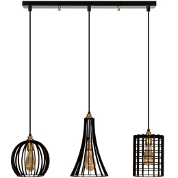 Φωτιστικό Οροφής - Ράγα Fellini 892OPV1793 70x23x130cm 3xE27 40W Black Opviq
