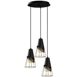 Φωτιστικό Οροφής Sivani Tel 892OPV1828 Φ40x124cm 3xE27 40W Black-Gold Opviq