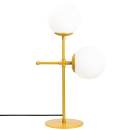 Φωτιστικό Επιτραπέζιο Mudoni 892OPV1834 15x30x55cm 2xE27 40W Gold-White Opviq