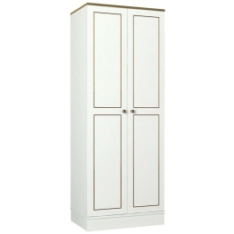 Ντουλάπα Δίφυλλη Ravenna 804TRH3902 70x47,2x194cm White-Gold Δίφυλλη