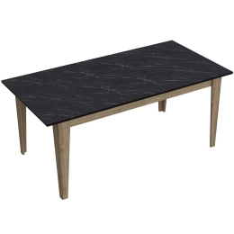 Τραπέζι Polka 875ZNA2905 180x90x76,8cm Marble Effect Black-Walnut Μοριοσανίδα, Μελαμίνη