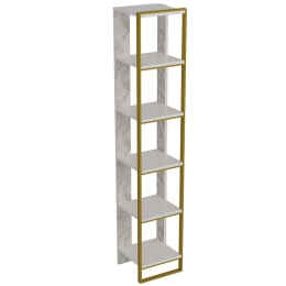 Ραφιέρα Δαπέδου Polka 875ZNA3651 32,2x31,3x178,5cm Marble Effect White-Gold