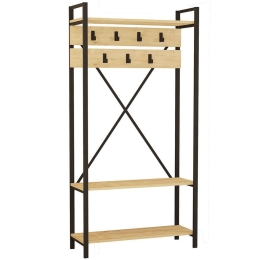 Έπιπλο Εισόδου Alfa 835PUQ4008 90x34x180cm Oak Μοριοσανίδα, Μελαμίνη