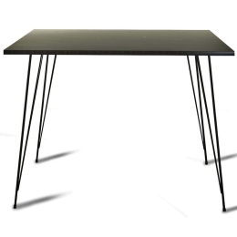 Τραπέζι Sandalf 801CMY2938 90x90x75cm Marble Effect Black Μοριοσανίδα, Μέταλλο