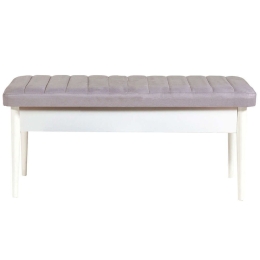 Σκαμπό Με Αποθηκευτικό Χώρο Vina Bench 869VEL5161 110x40x46cm Light Grey-White