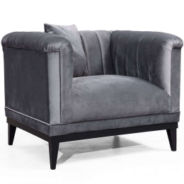 Πολυθρόνα Trendy 569HLN1506 105x89x79cm Dark Grey-Black