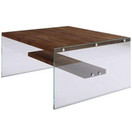 Τραπέζι Σαλονιού 552NOS1401 75x75x40cm Walnut
