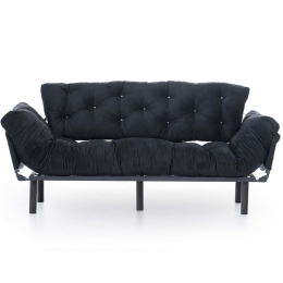 Καναπές - Κρεβάτι Τριθέσιος Nitta 859FTN1357 185x70x85cm Black