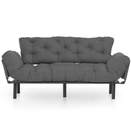 Καναπές - Κρεβάτι Τριθέσιος Nitta 859FTN1362 185x70x85cm Grey