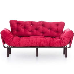 Καναπές - Κρεβάτι Τριθέσιος Nitta 859FTN1363 185x70x85cm Maroon Red