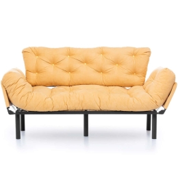 Καναπές - Κρεβάτι Τριθέσιος Nitta 859FTN1364 185x70x85cm Mustard