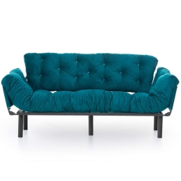 Καναπές - Κρεβάτι Τριθέσιος Nitta 859FTN1365 185x70x85cm Petrol Green