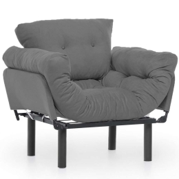 Πολυθρόνα - Κρεβάτι Nitta Single 859FTN1733 95x70x85cm Grey