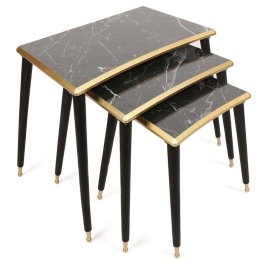 Ζιγκόν Tensio (Σετ 3Τμχ) 572KTE1126 42,5x33,5x37/47,5x37x50/52,5x38,5x60cm Marble Effect Black-Gold
