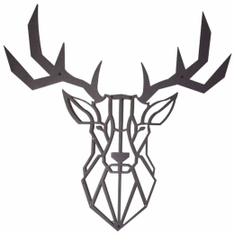 Διακοσμητικό Τοίχου Deer 579LDN1103 50x50cm Black Wallity Μέταλλο