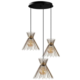 Φωτιστικό Οροφής Kirpi 892OPV1846 63x63x128cm 3xE27 40W Black-Gold Opviq