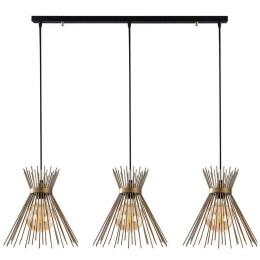Φωτιστικό Οροφής - Ράγα Kirpi 892OPV1847 104x34x129cm 3xE27 40W Black-Gold Opviq
