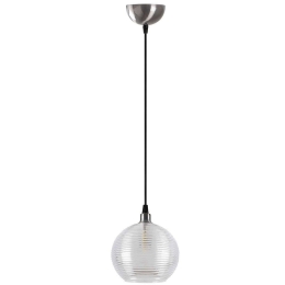 Φωτιστικό Οροφής Muzo 584TTM1175 15x15x110cm 1xE27 40W Silver-Clear Opviq