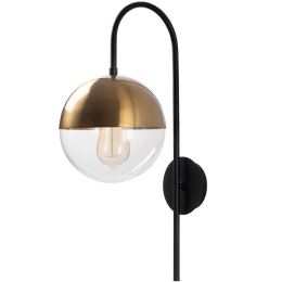 Φωτιστικό Τοίχου - Απλίκα Bastos 584TTM1908 20x31x57cm 1xE27 40W Black-Gold Opviq