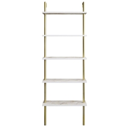 Ραφιέρα Δαπέδου Paula 541HDL1307 60x22x174cm Marble Effect White-Gold
