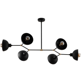 Φωτιστικό Οροφής - Ράγα Dram 584TTM1199 102x52x53cm 6xE27 40W Black-Gold Opviq