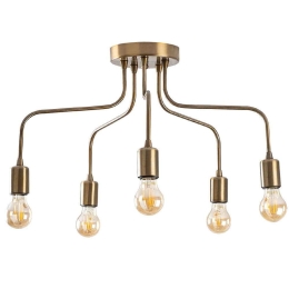 Φωτιστικό Οροφής - Πλαφονιέρα Candelabra 584TTM1219 59x59x35cm 5xE27 40W Gold Opviq