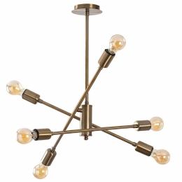 Φωτιστικό Οροφής Ozbest 584TTM1224 55x55x59cm 6xE27 40W Gold Opviq