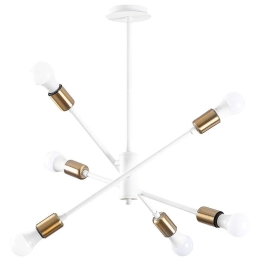 Φωτιστικό Οροφής Ozbest 584TTM1225 55x55x59cm 6xE27 40W White-Gold Opviq