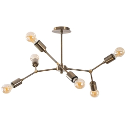 Φωτιστικό Οροφής - Πλαφονιέρα Sparrow 584TTM1245 67x67x43cm 6xE27 40W Gold Opviq