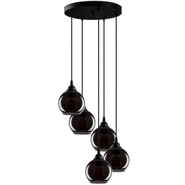 Φωτιστικό Οροφής Smoked 892OPV1870 50x50x114cm 5xE27 40W Black-Fume Opviq