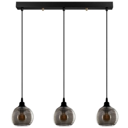 Φωτιστικό Οροφής - Ράγα Smoked 892OPV1879 65x65x114cm 3xE27 40W Black-Fume Opviq