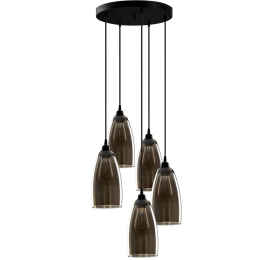 Φωτιστικό Οροφής Smoked 892OPV1882 47x47x127cm 5xE27 40W Black Opviq