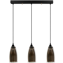 Φωτιστικό Οροφής - Ράγα Smoked 892OPV1883 63x127cm 3xE27 40W Black Opviq