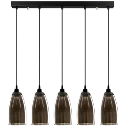 Φωτιστικό Οροφής - Ράγα Smoked 892OPV1884 83x127cm 5xE27 40W Black Opviq