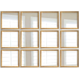 Καθρέπτες Τοίχου Setayna (Σετ 12Τμχ) 365LAR1122 24x24cm Gold Wallity Πλαστικό, Γυαλί