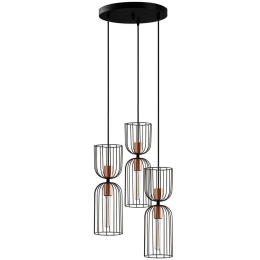 Φωτιστικό Οροφής Nezgep 584TTM1318 38x38x140cm 3xE27 40W Black-Copper Opviq