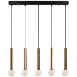 Φωτιστικό Οροφής - Ράγα Tempo 584TTM1323 80x6x136cm 5xE27 40W Black-Gold Opviq
