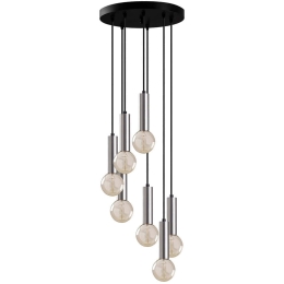 Φωτιστικό Οροφής Tempo 584TTM1328 40x40x136cm 7xE27 40W Silver Opviq